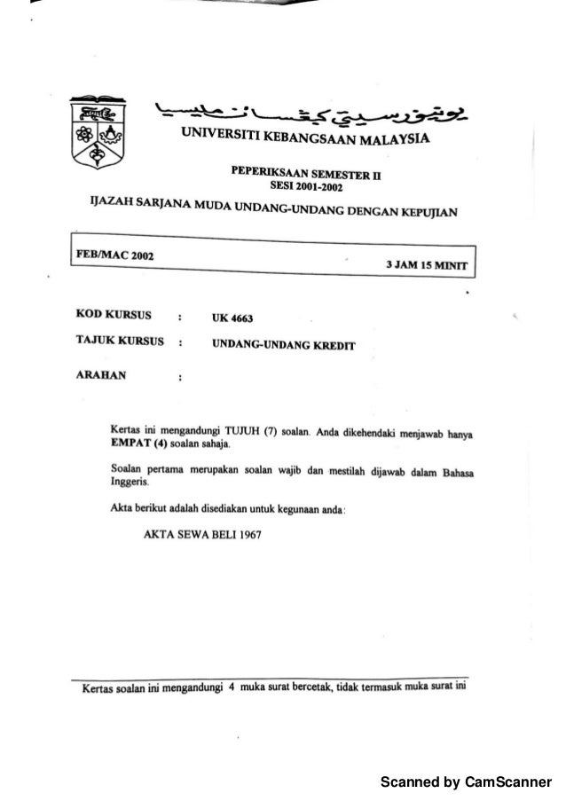 Ukm Law Past Year Questions Various Subjects