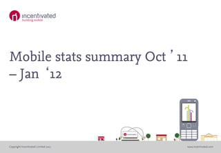 Mobile stats summary Oct 11
– Jan 12



Copyright Incentivated Limited 2011   www.incentivated.com
 