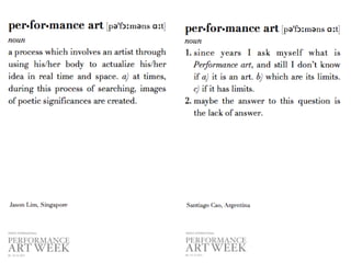 Performance art as posthumanist means of expression - performing the ...