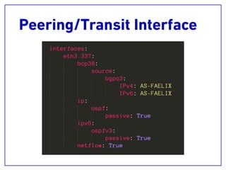Peering/Transit Interface
 