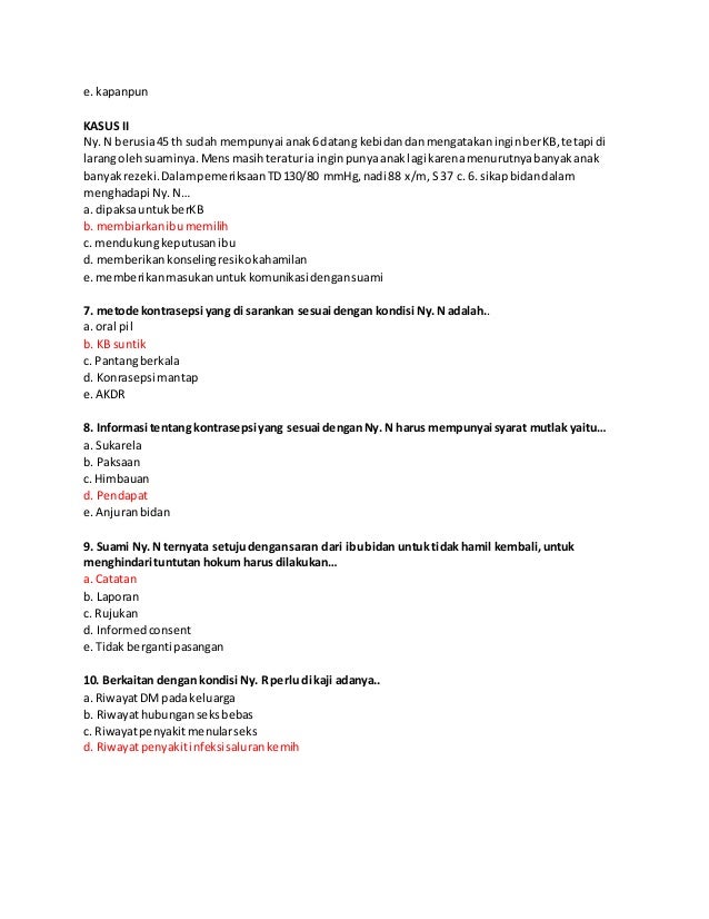 Bedah Soal Uji Kompetensi Bidan Indonesia (UKBI)