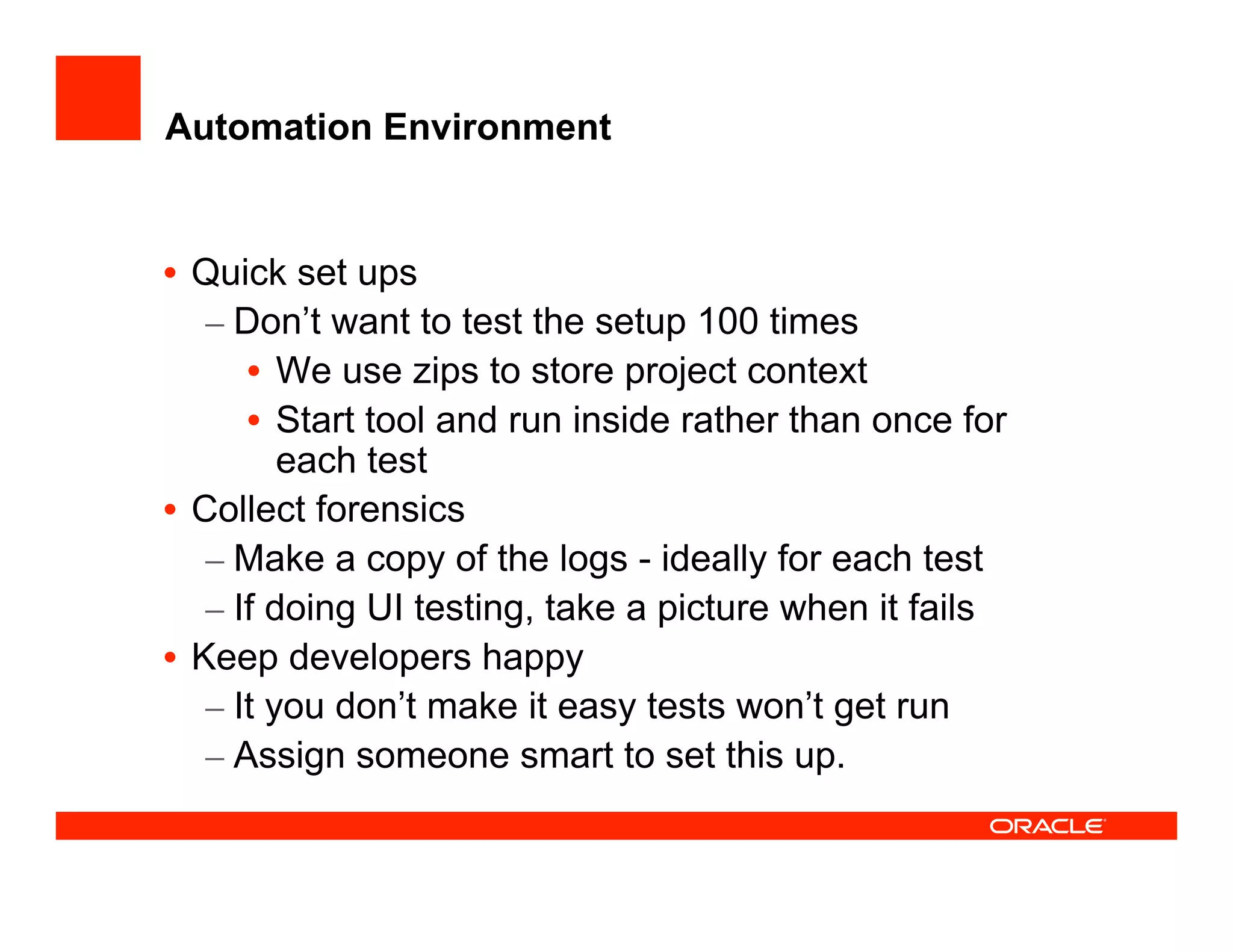 How the JDeveloper team test JDeveloper at UKOUG'08