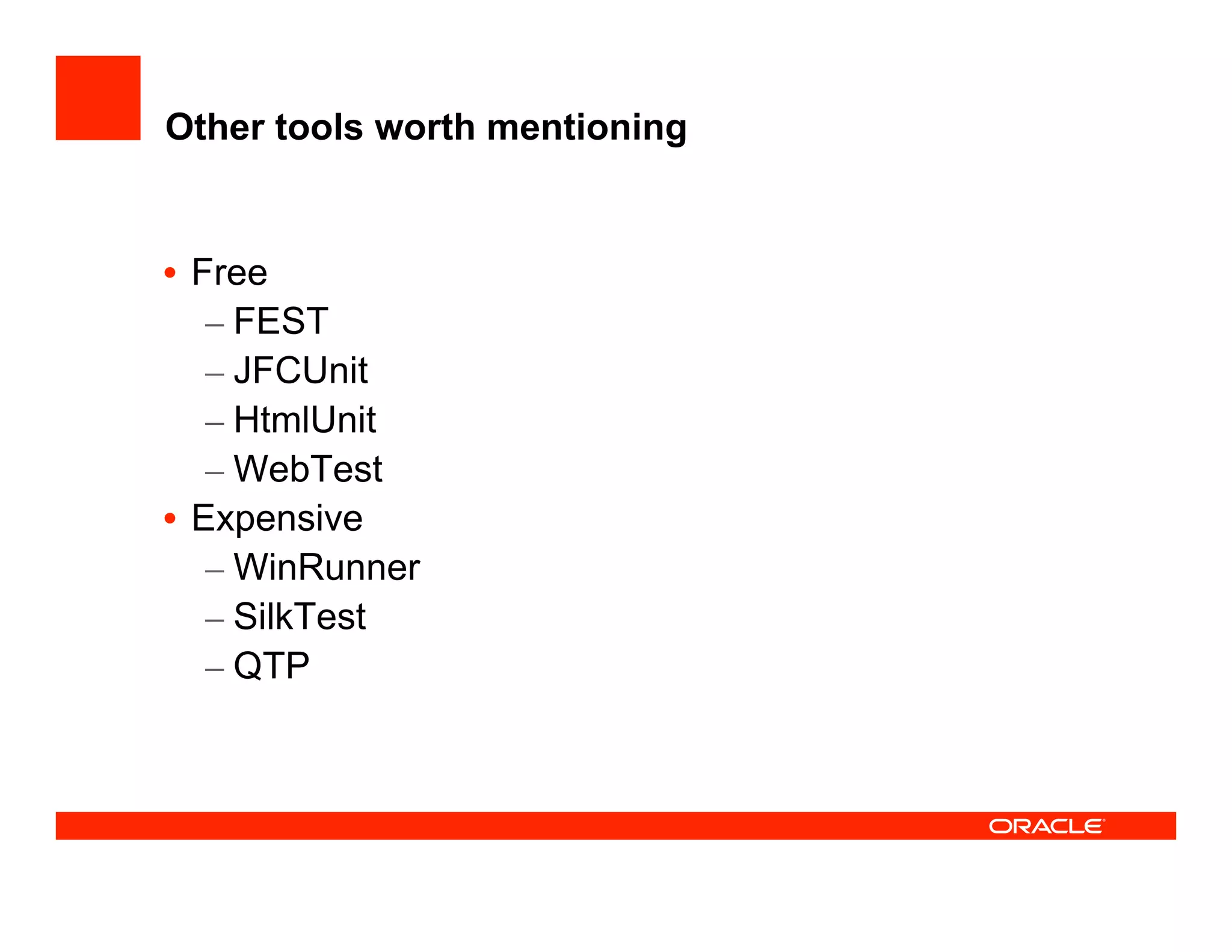 How the JDeveloper team test JDeveloper at UKOUG'08