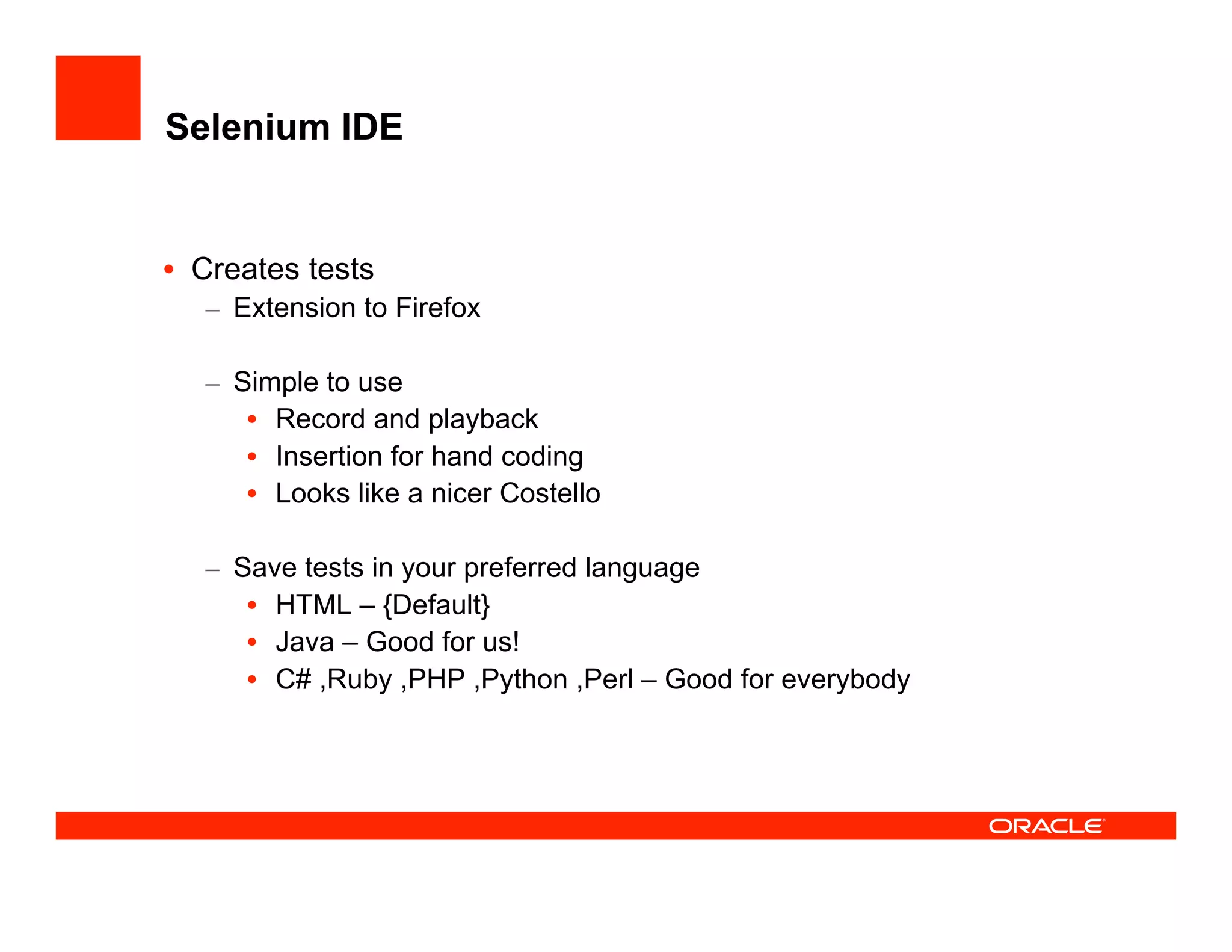 How the JDeveloper team test JDeveloper at UKOUG'08