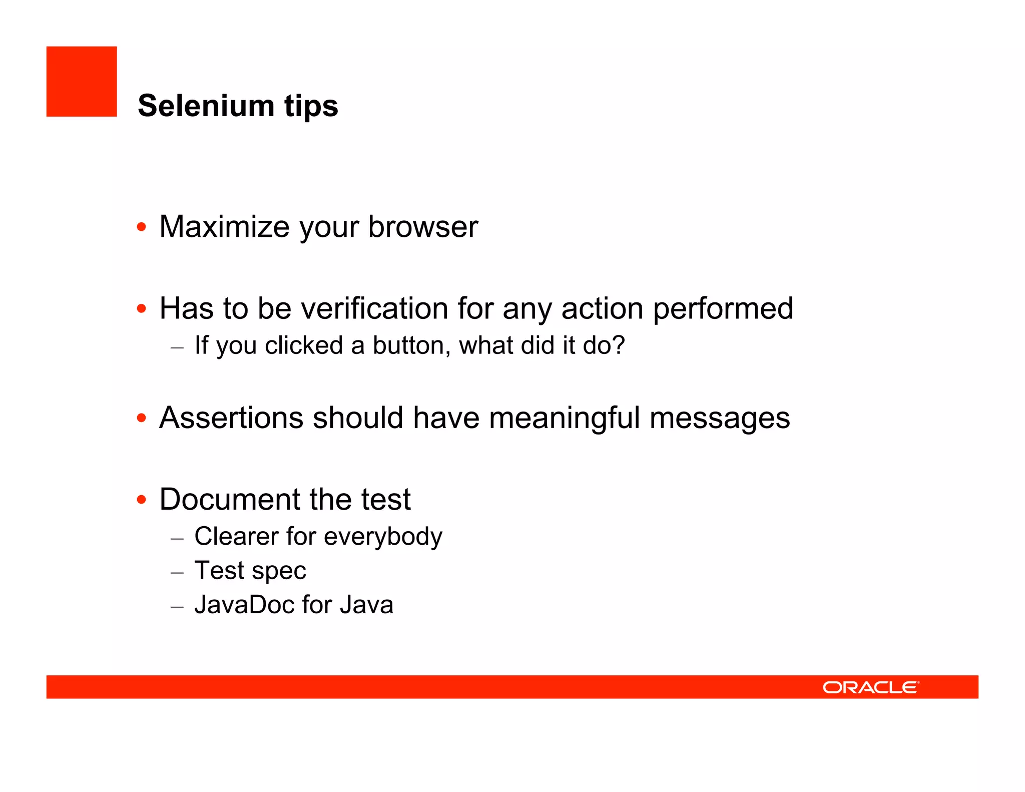 How the JDeveloper team test JDeveloper at UKOUG'08