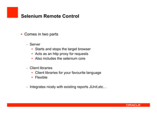 How the JDeveloper team test JDeveloper at UKOUG'08