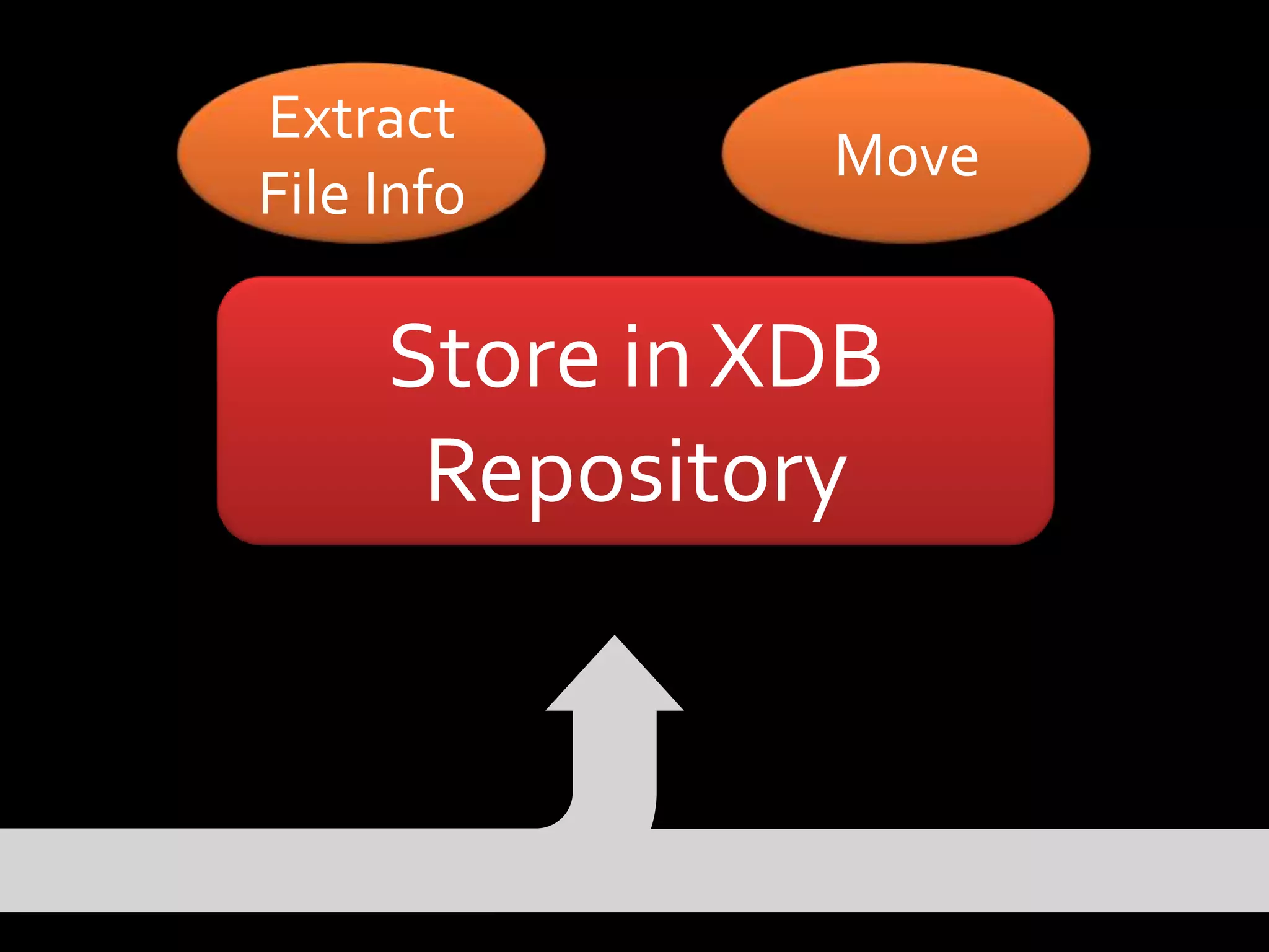 Extract
               Move
File Info

     Store in XDB
      Repository
 