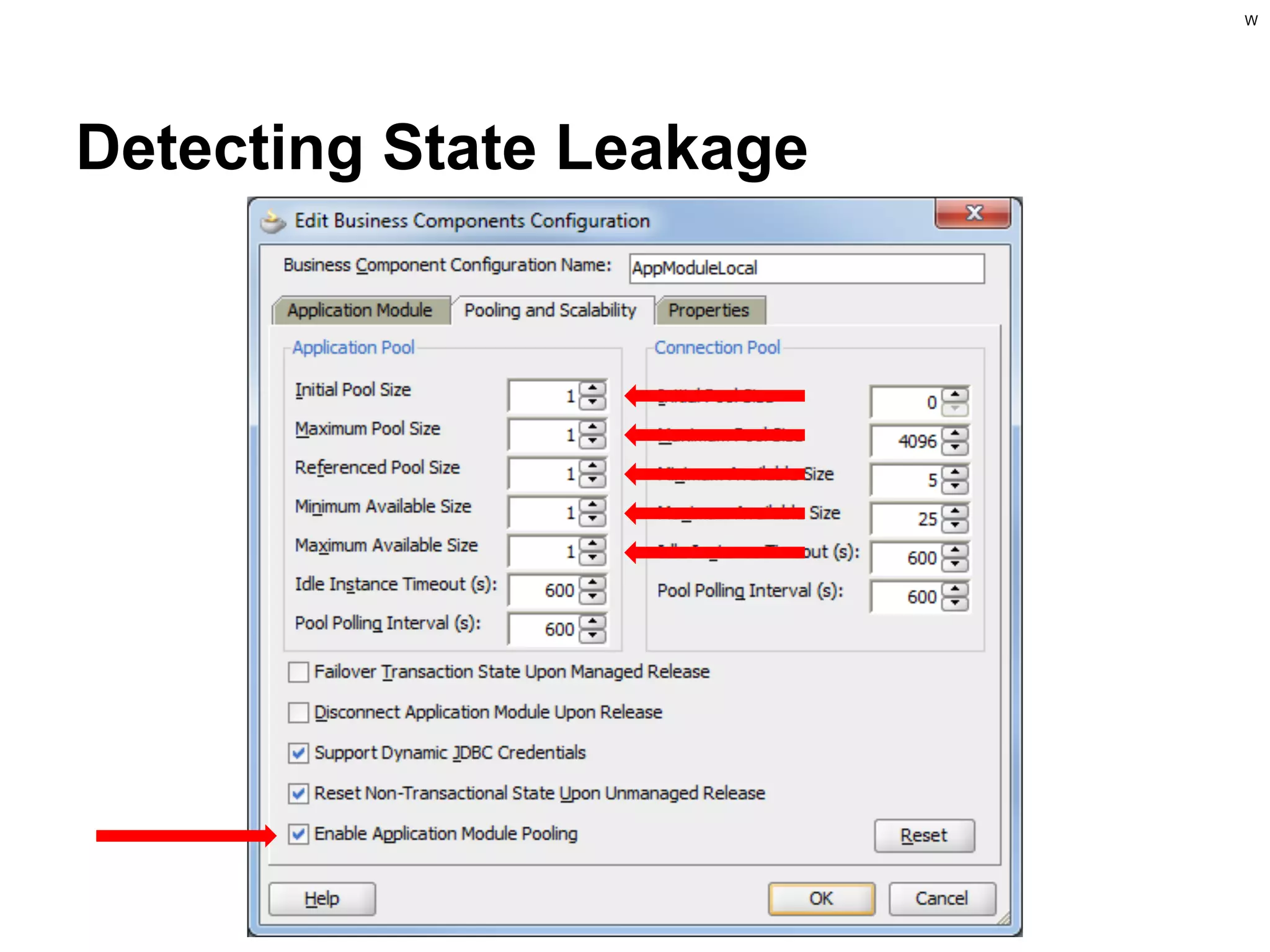 W

Detecting State Leakage

 