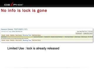 No info is lock is gone

Limited Use : lock is already released

 
