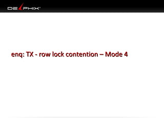 enq: TX - row lock contention – Mode 4

 