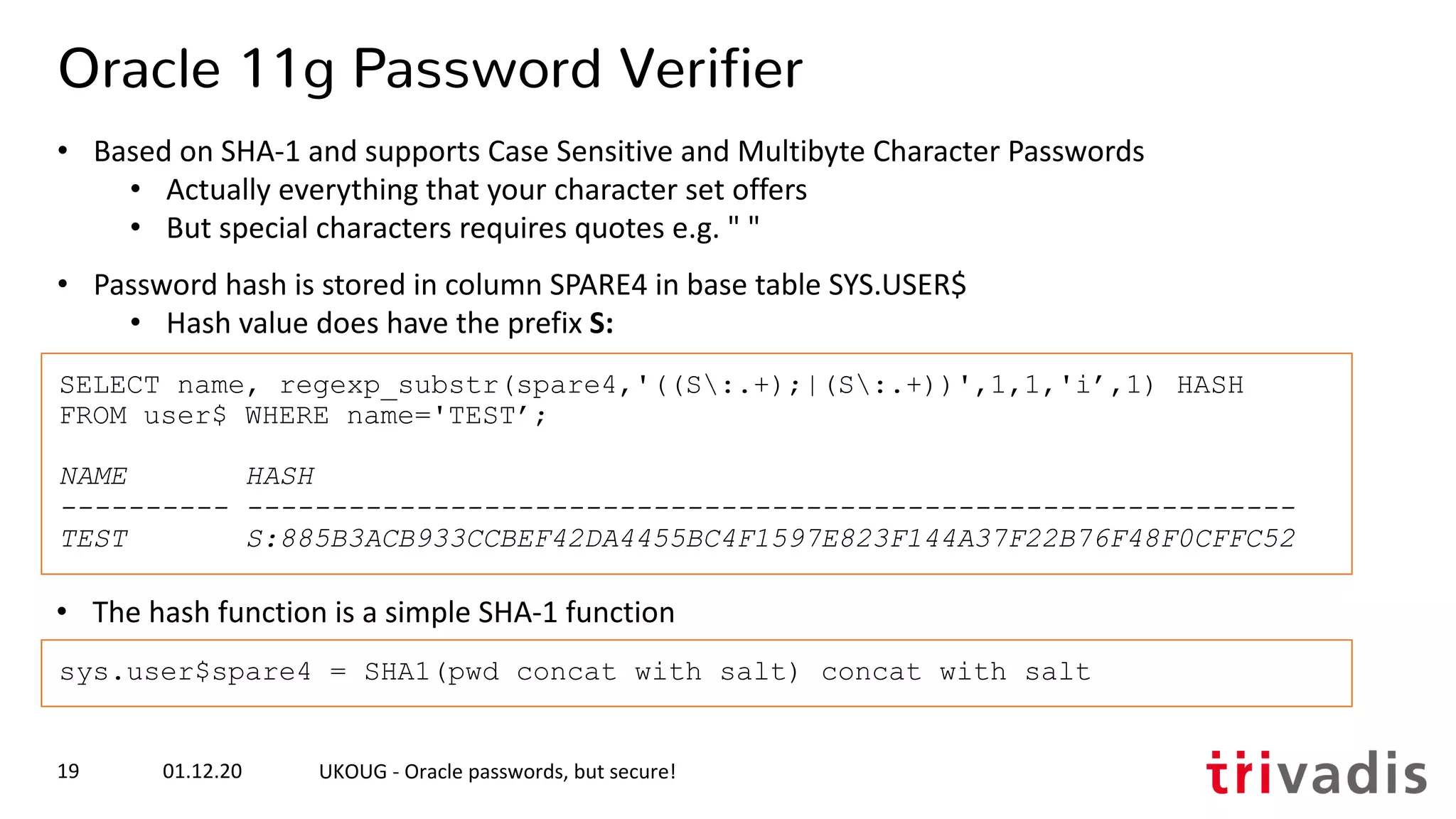 Security Best Practice: Oracle passwords, but secure! | PDF