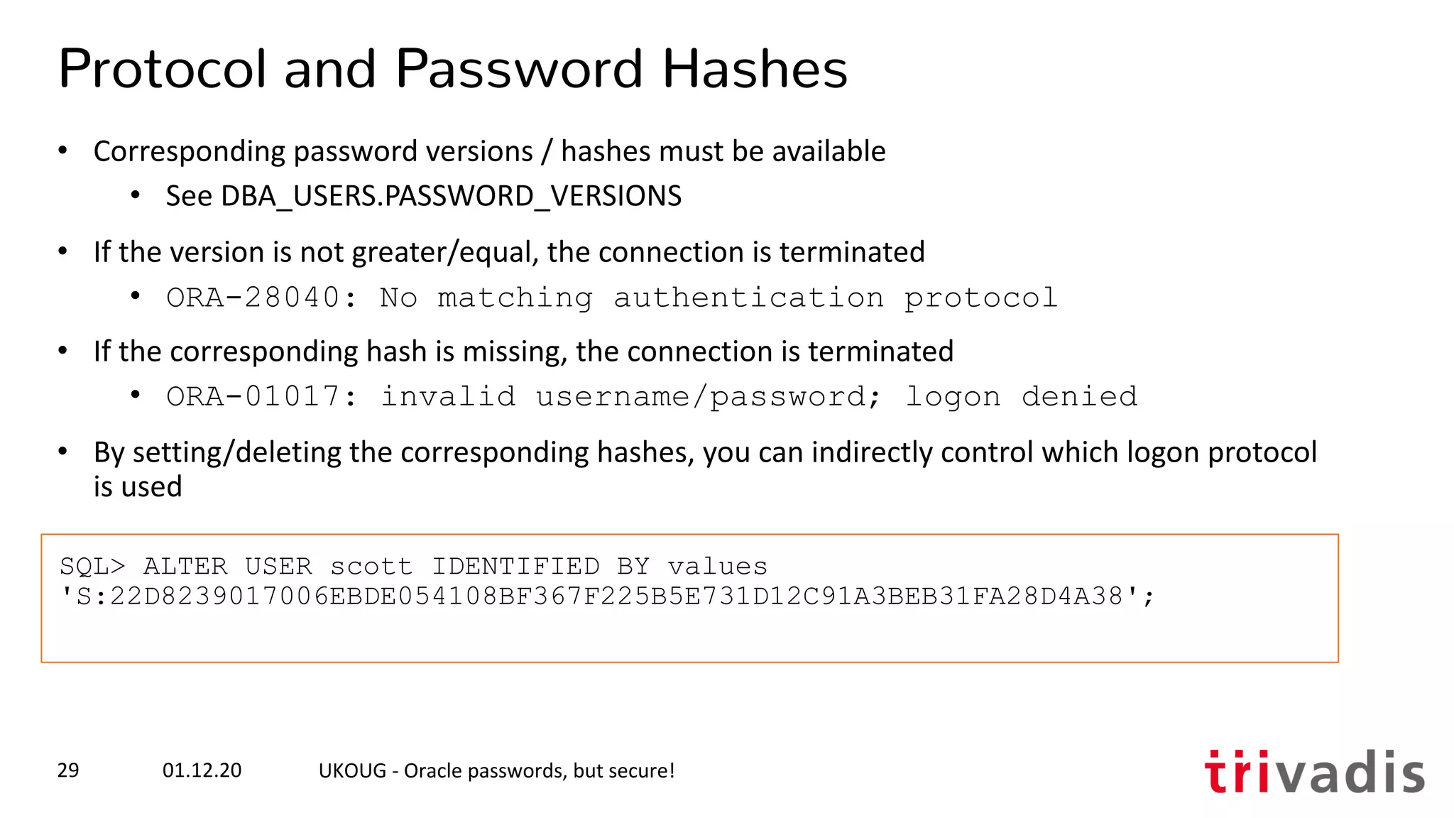 Security Best Practice: Oracle passwords, but secure! | PDF