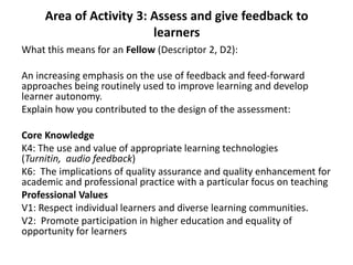 Uk professional standards framework unwrapped fhea v3 | PPTX