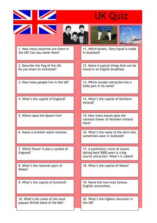 Uk quiz | PDF
