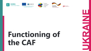 UKRAINE
Functioning of
the CAF
 