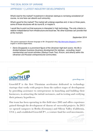 Allbiz: From local startup
to international platform
International B2B e-commerce platform Allbiz is an example of how a local startup grew
into a successful global business. The story began as early as 1999 with the idea of its
founder Ivan Zakrevsky to create an integrated platform for trading. The goal was to help
vendors and customers find each other. Zakrevsky invested his own funds in the project.
Soon after success in Ukraine, this idea proved to be in demand across neighboring
countries too. Thus in 2006, the online catalog evolved into an international platform ALL-
BIZ.INFO, containing detailed information about goods and services of companies from
Russia, Ukraine, Moldova, Kazakhstan and Belarus. By 2010, the annual service sales of
the company reached $1 million.
Having received investment capital in 2010, thanks to which it built a network of local
representative offices in 20 countries in less than two years, the business started attracting
users from all over the world.
The company was also renamed into Allbiz and moved to the domain www.all.biz. Without
the raised financing, such rapid growth would not be possible. In 2011, the site was ranked
at 415th position in Google’s last listing of the "Top 1,000 most visited sites on the web."
As of late 2014, Allbiz brings together 1.36 million vendors from 90 countries and more
than 200 million customers from around the world. The platform supports 26 languages,
allowing customers and sellers to make profitable deals in any region of the globe without
language barriers.
Today, Allbiz is dynamically growing company with offices in Ukraine, Russia, Kazakhstan,
Moldova, Azerbaijan, Georgia, Uzbekistan, Poland, Romania, Greece, Egypt, India and
China. Its headquarters are located in Cyprus. The number of employees exceeds 550
people.
The project continues to expand its geographical presence by entering new markets and
focusing on marketing.
THE DEAL BOOK OF UKRAINE
PART 4 | ENTREPRENEUR STORIES
90
 