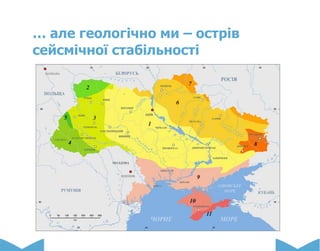 … але геологічно ми – острів
сейсмічної стабільності
 