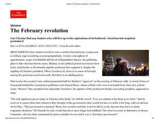 Ukraine  the february revolution   the economist