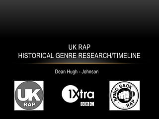 UK RAP
HISTORICAL GENRE RESEARCH/TIMELINE
Dean Hugh - Johnson

 