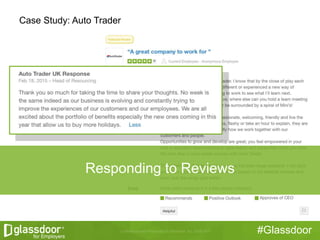 #Glassdoor
Responding to Reviews
Case Study: Auto Trader
 
