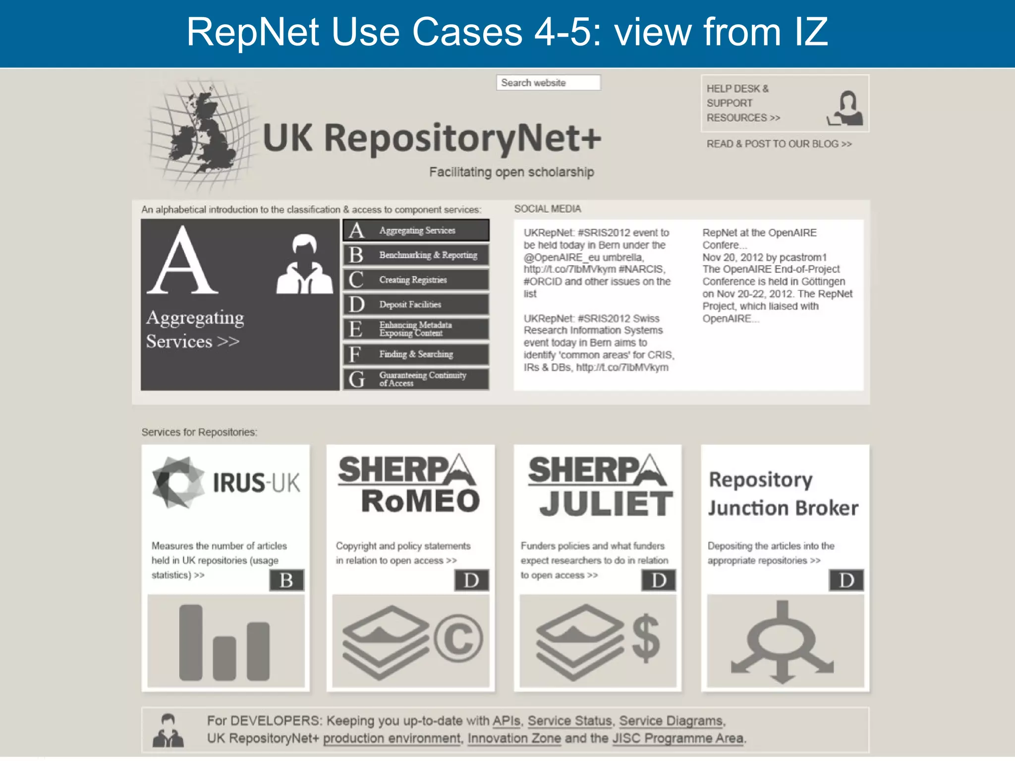 RepNet Use Cases 4-5: view from IZ




                                     31
 