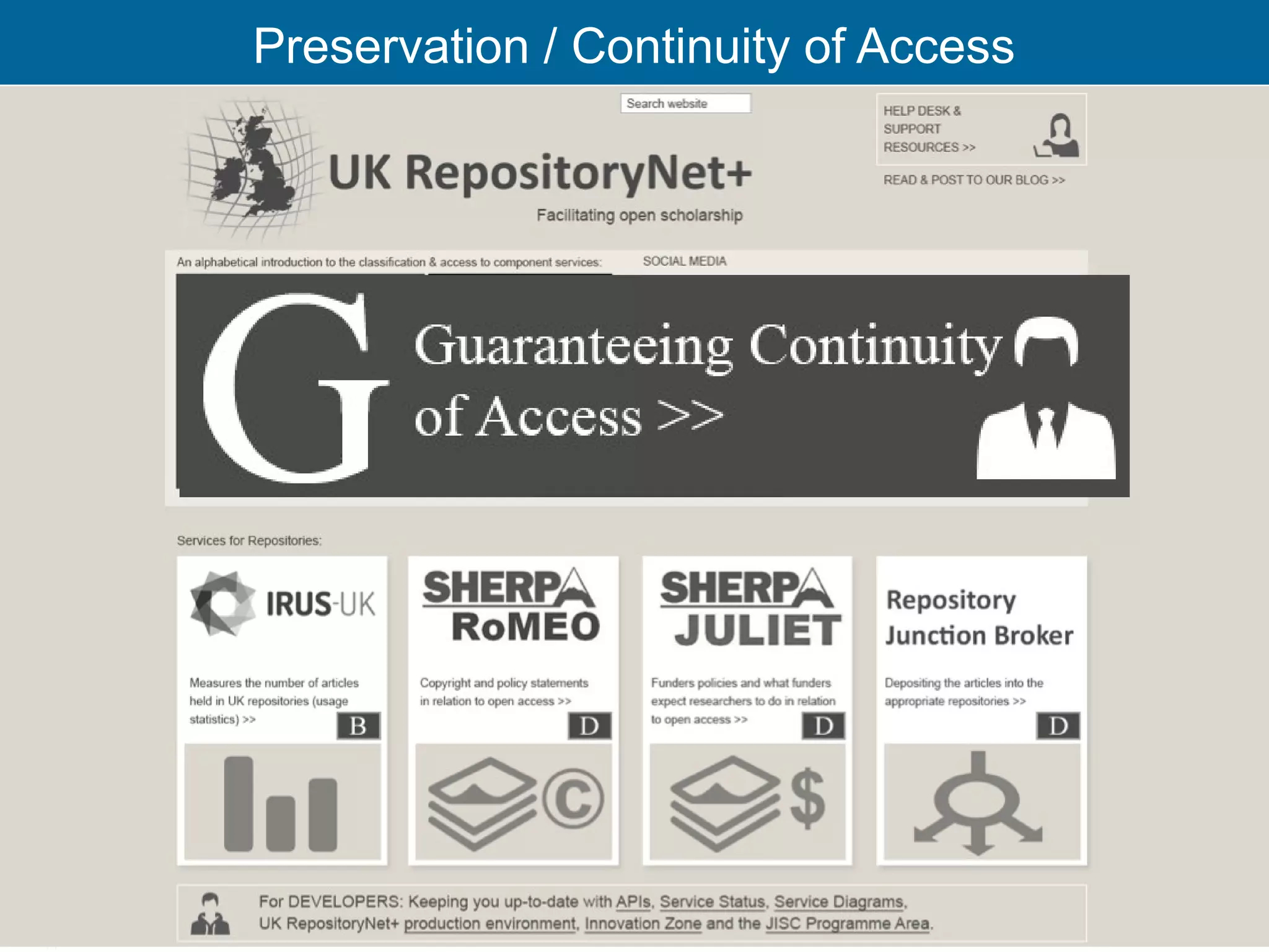 Preservation / Continuity of Access




                                      32
 