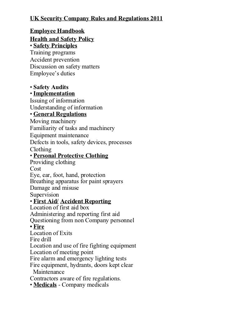 company rules and regulations pdf