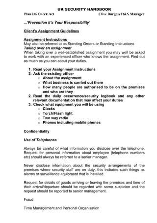 Uk security handbook 2011 | PDF