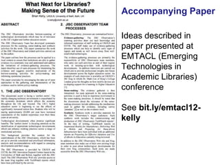 Accompanying Paper

     Ideas described in
     paper presented at
     EMTACL (Emerging
     Technologies in
     Academ...