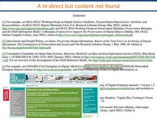 Reference no longer works: ‘link rot’
Fail !!
 