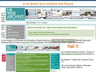 A re-direct but content not found
 