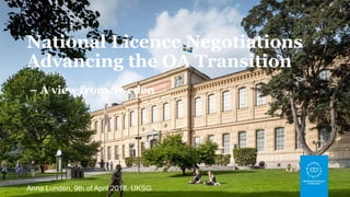 National Licence Negotiations
Advancing the OA Transition
– A view from Sweden
Anna Lundén, 9th of April 2018, UKSG
 