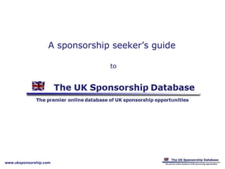 A sponsorship seeker’s guide  to 