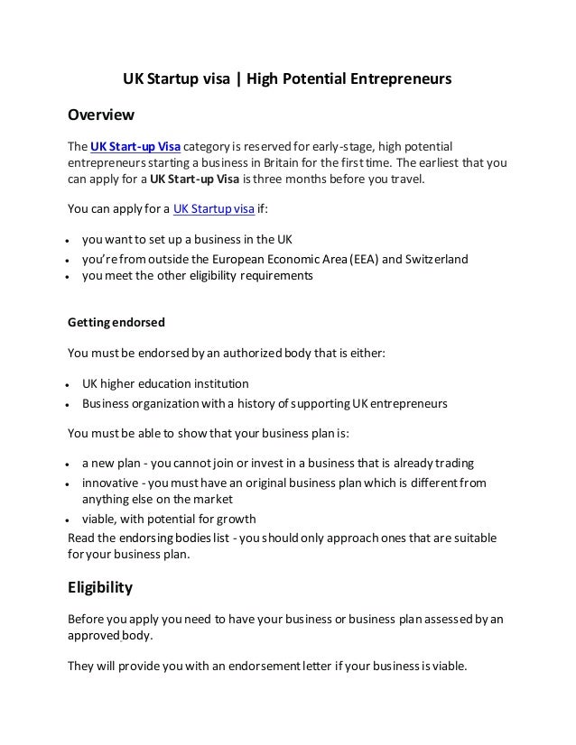 Uk startup visa