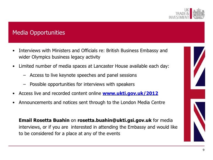 UK Trade and Investment and London 2012