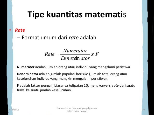 Ukuran Ukuran Frekuensi Epidemiologi