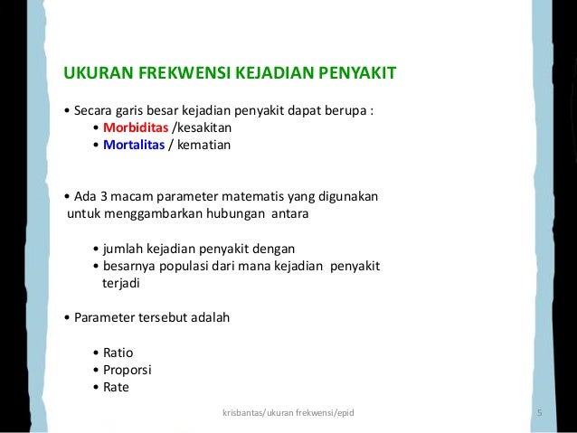 Ukuran Ukuran Frekuensi Epidemiologi