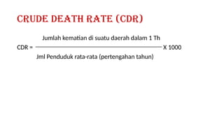 Ukuran Epidemiologi.pptx adalah rumus untuk mengukur angka epid | PPTX