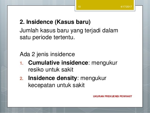 Ukuran frekuensi penyakit epidemiologi