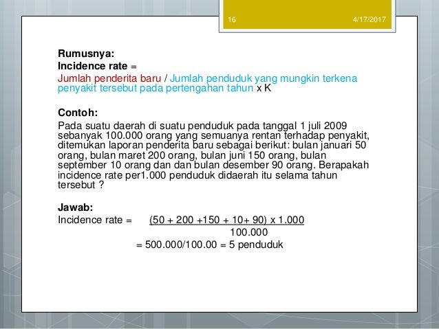 Ukuran Frekuensi Penyakit Epidemiologi