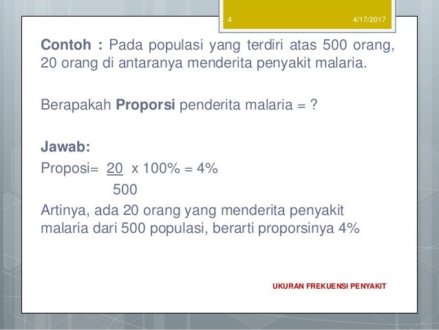 Ukuran Frekuensi Penyakit Epidemiologi