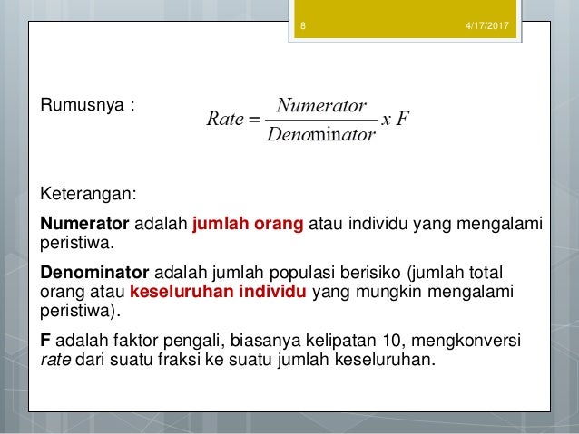 Ukuran Frekuensi Penyakit Epidemiologi
