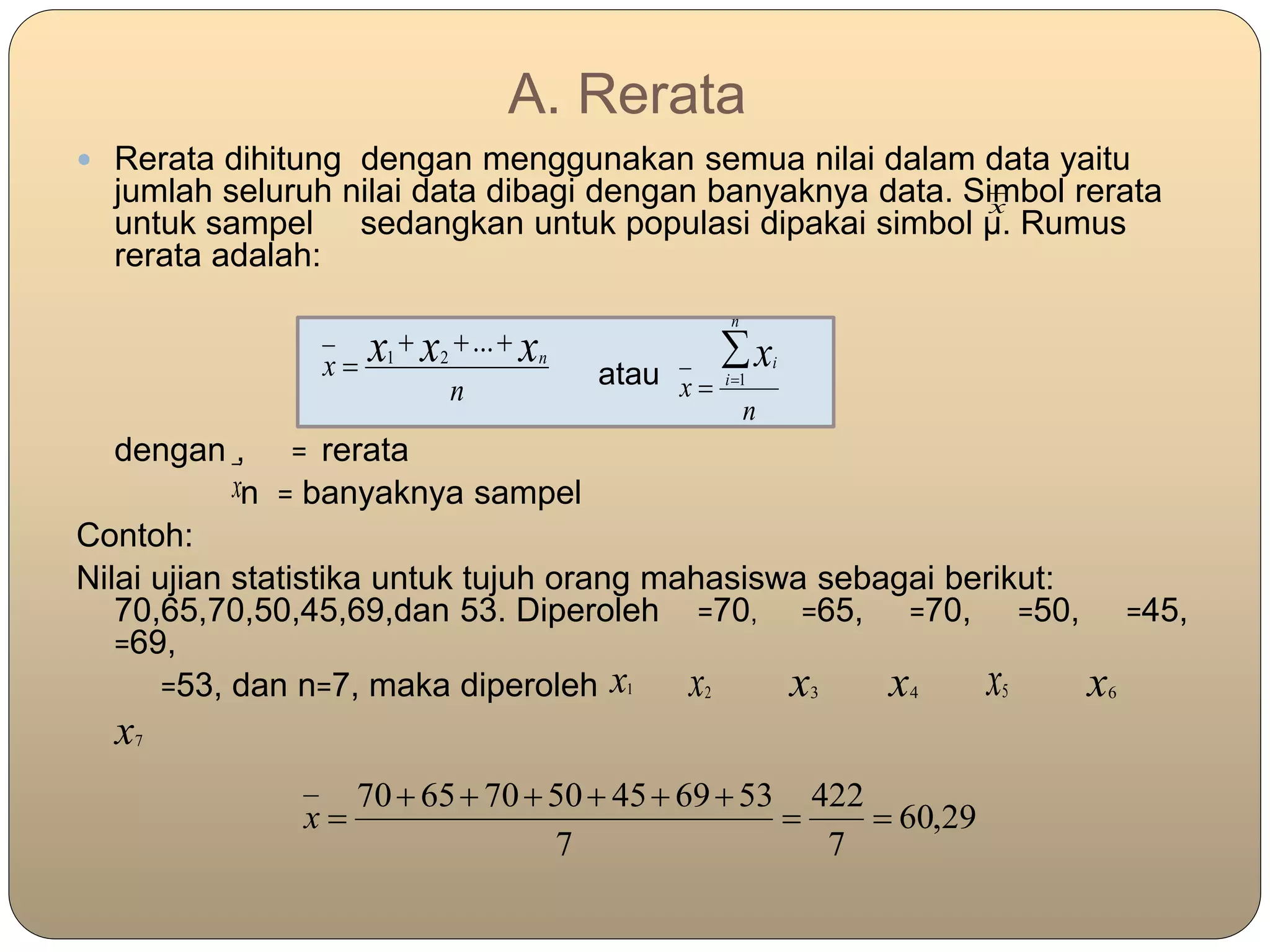 Ukuran Gejala Pusat Ppt