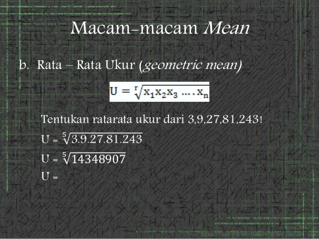 Ukuran pemusatan dan penyebaran