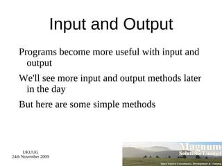 Running a Perl Program The "shebang" line (Unix, not Perl) 