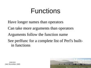 For example, -w turns on warnings 