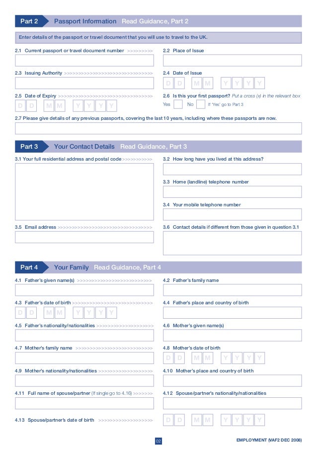 uk visa vaf2 va 4 form 2015