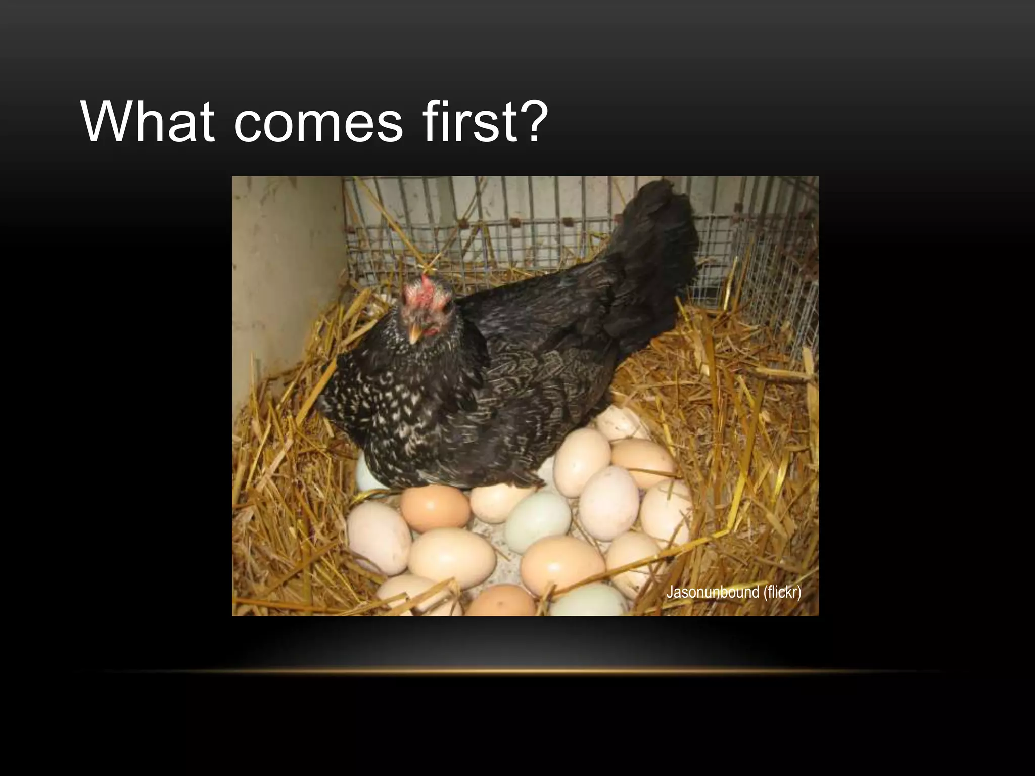 What comes first?

Jasonunbound (flickr)

 