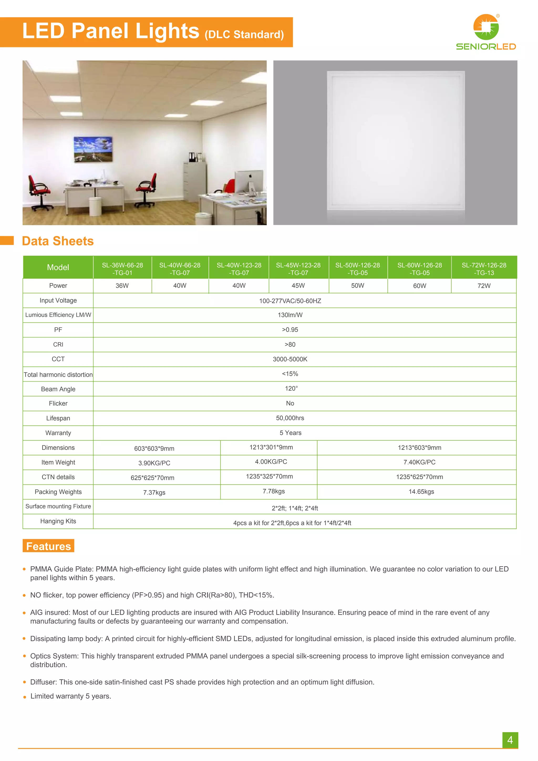 UL Indoor Lighting Catalogue from SeniorLED, China