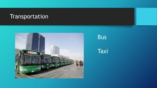 Transportation
Bus
Taxi